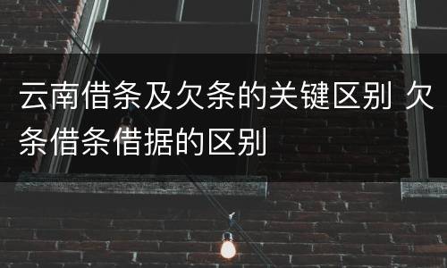 云南借条及欠条的关键区别 欠条借条借据的区别