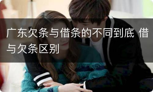 广东欠条与借条的不同到底 借与欠条区别
