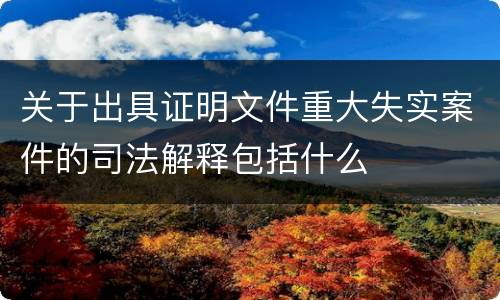 关于出具证明文件重大失实案件的司法解释包括什么