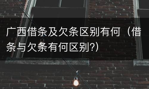 广西借条及欠条区别有何（借条与欠条有何区别?）