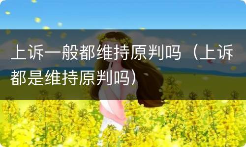 上诉一般都维持原判吗（上诉都是维持原判吗）