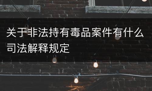 关于非法持有毒品案件有什么司法解释规定