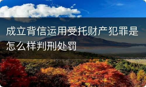 成立背信运用受托财产犯罪是怎么样判刑处罚