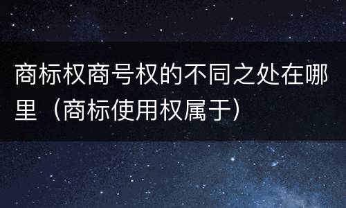 商标权商号权的不同之处在哪里（商标使用权属于）