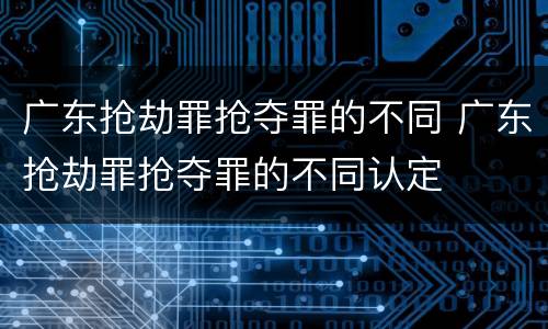 广东抢劫罪抢夺罪的不同 广东抢劫罪抢夺罪的不同认定