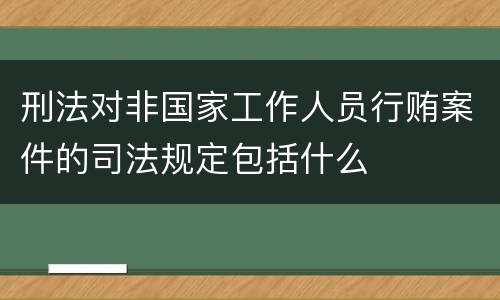 刑法对非国家工作人员行贿案件的司法规定包括什么