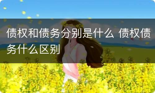 债权和债务分别是什么 债权债务什么区别