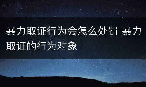 暴力取证行为会怎么处罚 暴力取证的行为对象