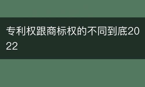 专利权跟商标权的不同到底2022