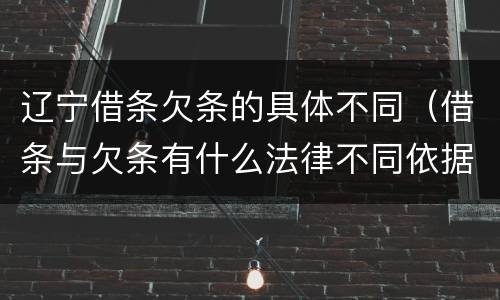 辽宁借条欠条的具体不同（借条与欠条有什么法律不同依据）