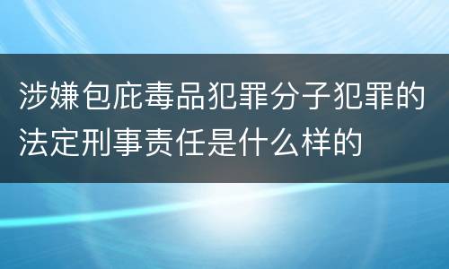 涉嫌包庇毒品犯罪分子犯罪的法定刑事责任是什么样的