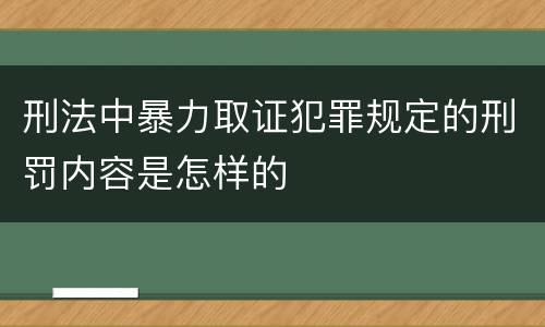 刑法中暴力取证犯罪规定的刑罚内容是怎样的