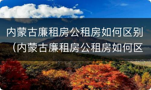 内蒙古廉租房公租房如何区别（内蒙古廉租房公租房如何区别房源）