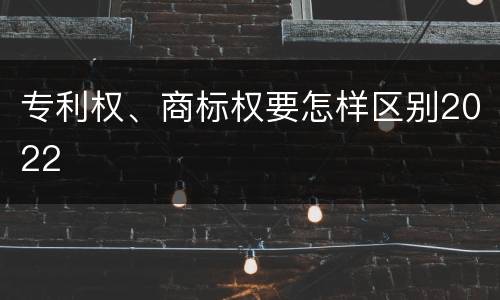 专利权、商标权要怎样区别2022