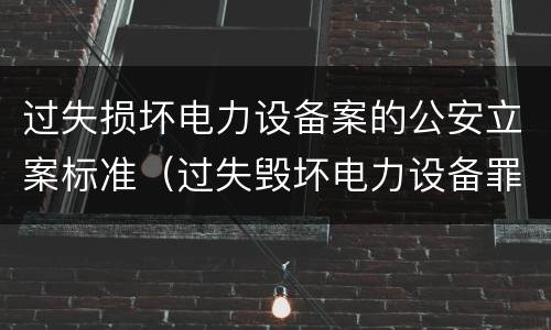 过失损坏电力设备案的公安立案标准（过失毁坏电力设备罪）