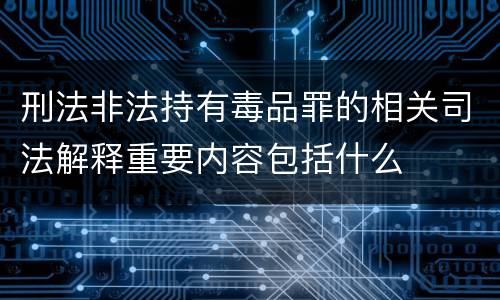 刑法非法持有毒品罪的相关司法解释重要内容包括什么