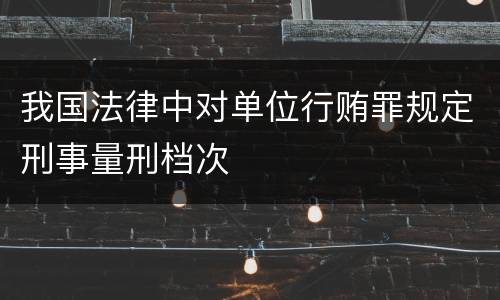 我国法律中对单位行贿罪规定刑事量刑档次