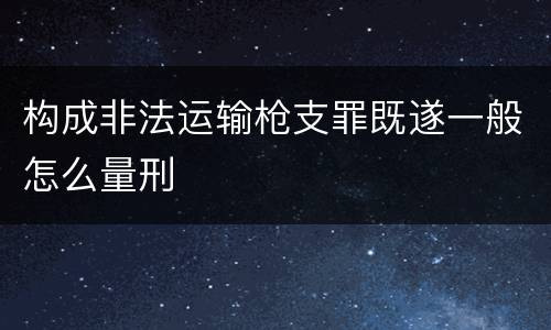 构成非法运输枪支罪既遂一般怎么量刑
