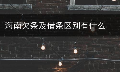 海南欠条及借条区别有什么