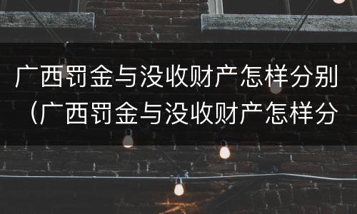 广西罚金与没收财产怎样分别（广西罚金与没收财产怎样分别认定）