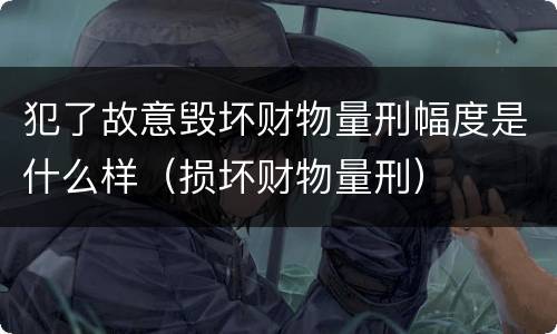 犯了故意毁坏财物量刑幅度是什么样（损坏财物量刑）