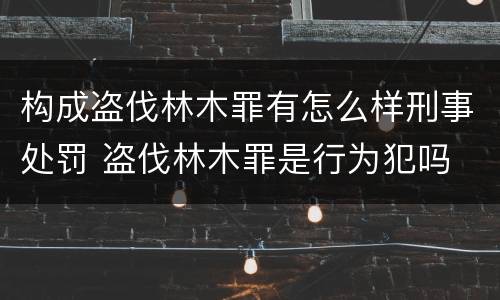 构成盗伐林木罪有怎么样刑事处罚 盗伐林木罪是行为犯吗