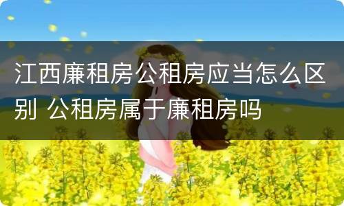 江西廉租房公租房应当怎么区别 公租房属于廉租房吗