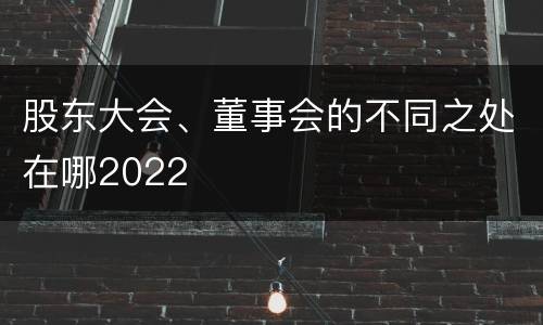股东大会、董事会的不同之处在哪2022