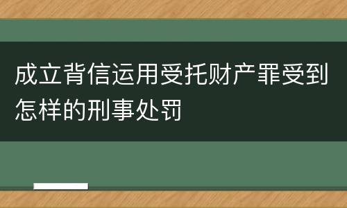 成立背信运用受托财产罪受到怎样的刑事处罚