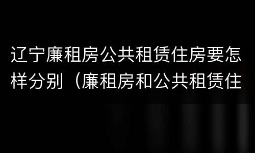 辽宁廉租房公共租赁住房要怎样分别（廉租房和公共租赁住房）