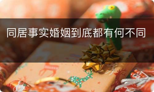 同居事实婚姻到底都有何不同