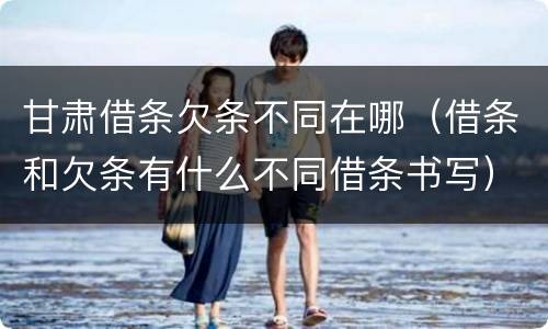 甘肃借条欠条不同在哪（借条和欠条有什么不同借条书写）
