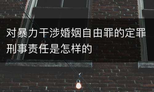 对暴力干涉婚姻自由罪的定罪刑事责任是怎样的