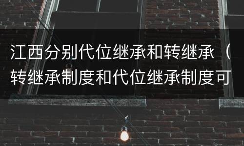 江西分别代位继承和转继承（转继承制度和代位继承制度可以互相取代吗）