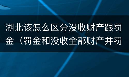湖北该怎么区分没收财产跟罚金（罚金和没收全部财产并罚）