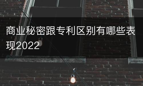商业秘密跟专利区别有哪些表现2022