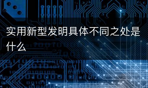 实用新型发明具体不同之处是什么