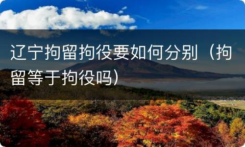 辽宁拘留拘役要如何分别（拘留等于拘役吗）