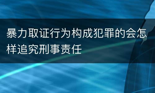 暴力取证行为构成犯罪的会怎样追究刑事责任