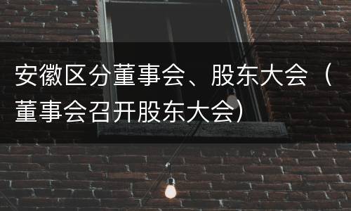 安徽区分董事会、股东大会（董事会召开股东大会）