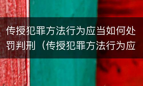 传授犯罪方法行为应当如何处罚判刑（传授犯罪方法行为应当如何处罚判刑人员）