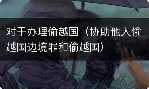 对于办理偷越国（协助他人偷越国边境罪和偷越国）