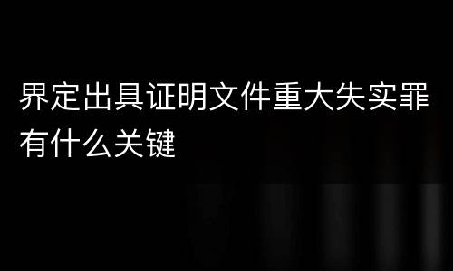 界定出具证明文件重大失实罪有什么关键