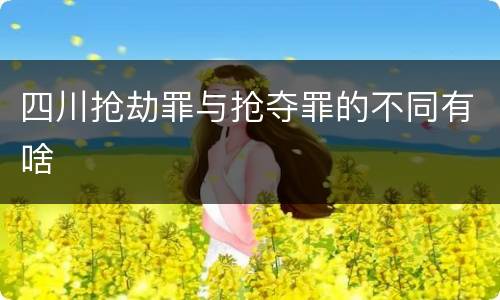 四川抢劫罪与抢夺罪的不同有啥