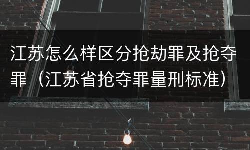 江苏怎么样区分抢劫罪及抢夺罪（江苏省抢夺罪量刑标准）