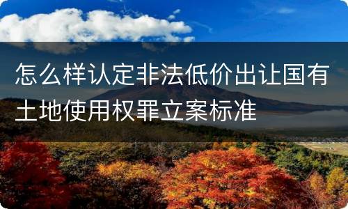 怎么样认定非法低价出让国有土地使用权罪立案标准