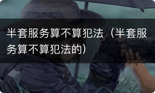 半套服务算不算犯法（半套服务算不算犯法的）