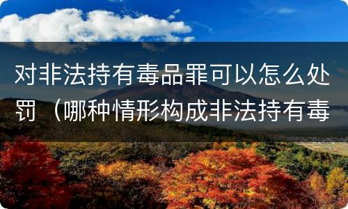 对非法持有毒品罪可以怎么处罚（哪种情形构成非法持有毒品罪?）