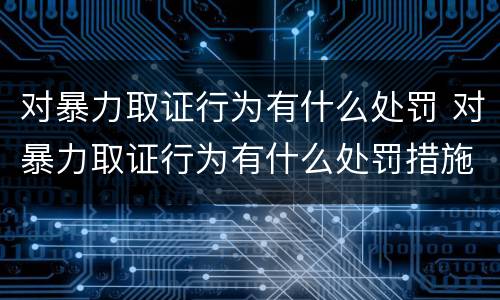 对暴力取证行为有什么处罚 对暴力取证行为有什么处罚措施