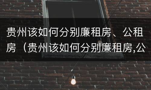 贵州该如何分别廉租房、公租房（贵州该如何分别廉租房,公租房呢）
